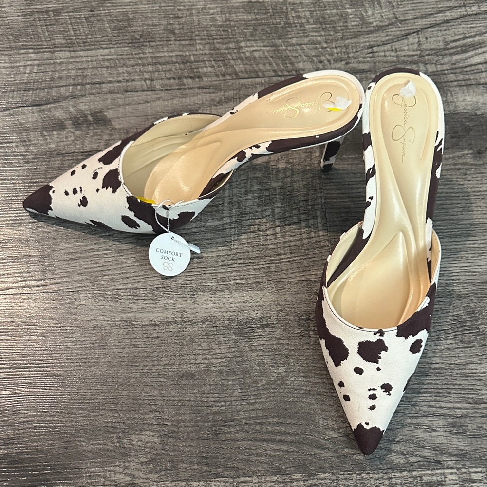 Stylish Cow Print Women's Heels